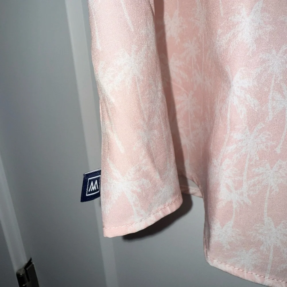 Mizzen+Main Light Pink Patterned Casual Shirt - Picture 5 of 6